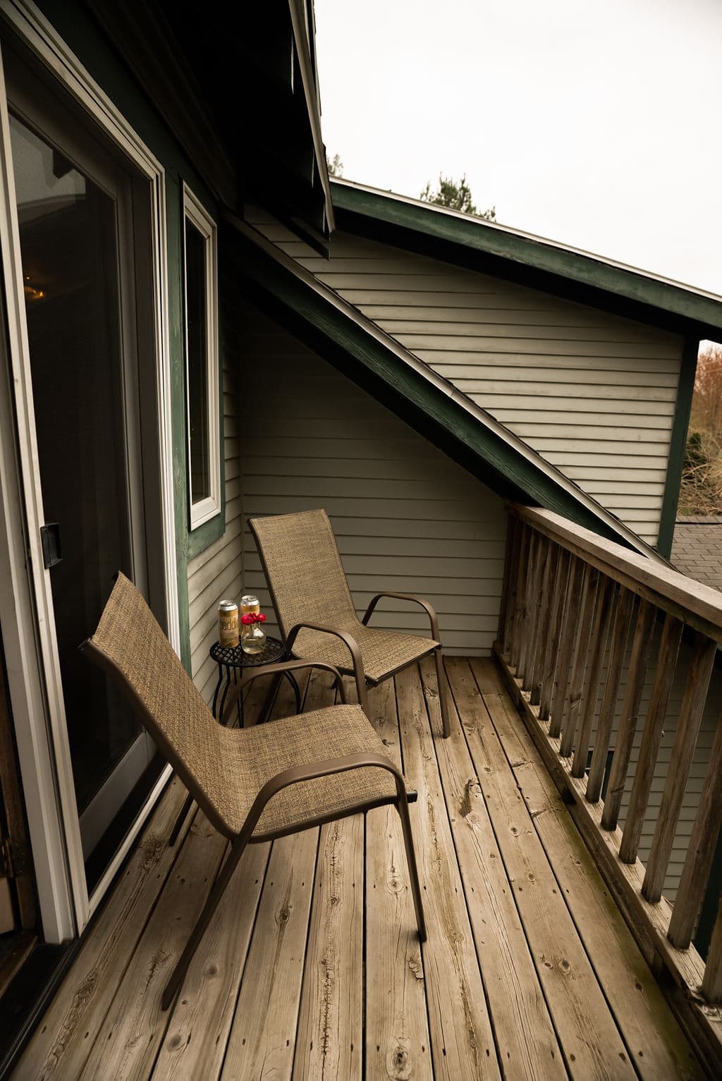 Private patio with two chairs